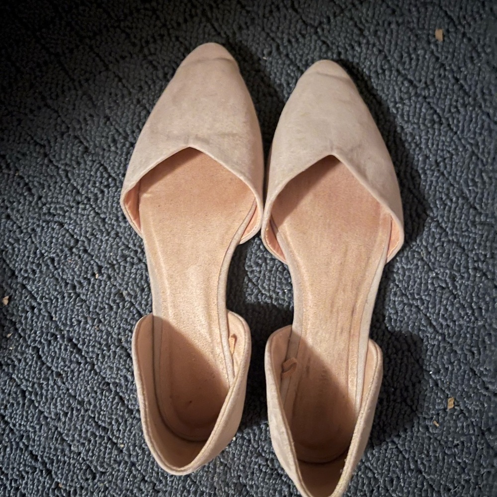 Women’s flats. Beige with Suede-like material . Worn only twice